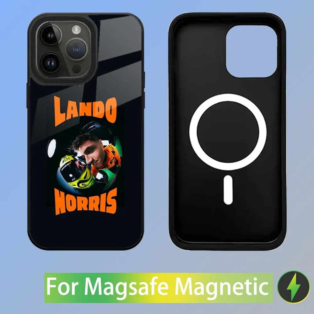 Color: Gold, Material: PC - F1 Formula 1 L-Lando Norris Phone Case For iPhone 16,15,14,13,12,11,Plus,Pro,Max Mini Magsafe Magnetic Wireless Charging