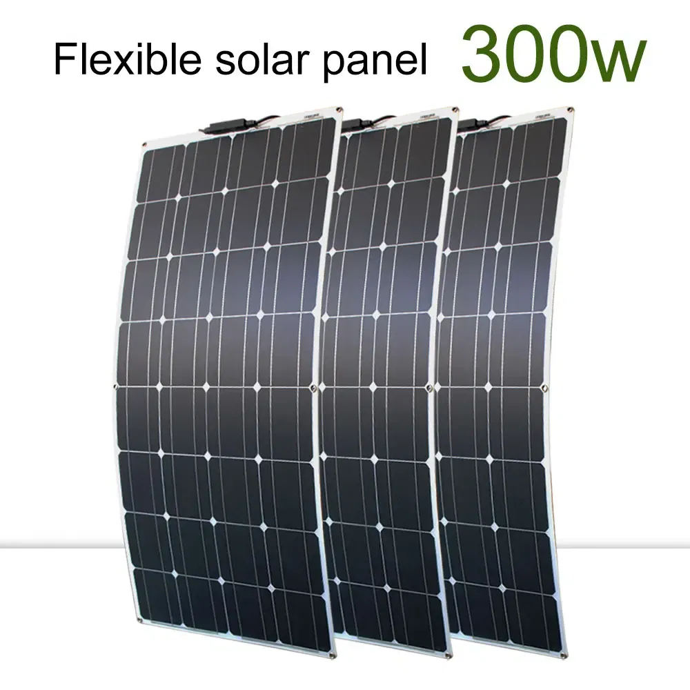 Color: dark blue, Ships From: CHINA - Top Solar panel kit and 300w 200w 100w flexible solar panels 12v 24v high efficiency battery charger module