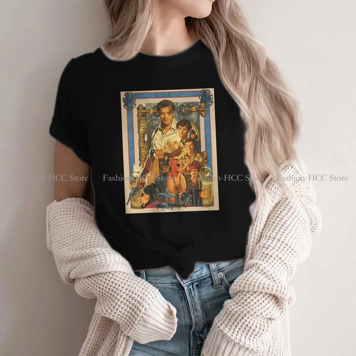 Color: WHITE, Size: XXXL - Brendan  Fraser Poster Unique Polyester TShirt The Mummy Movie Top Quality Creative Graphic  T Shirt Stuff