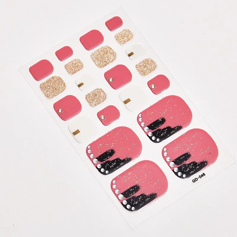 Color: Amy Green - 22 Tips/Sheet Fashion Nails Sticker Designer Nail Accesoires Nail Adhesive Nail Wraps DIY Valentines Loveliness Designed Shiny