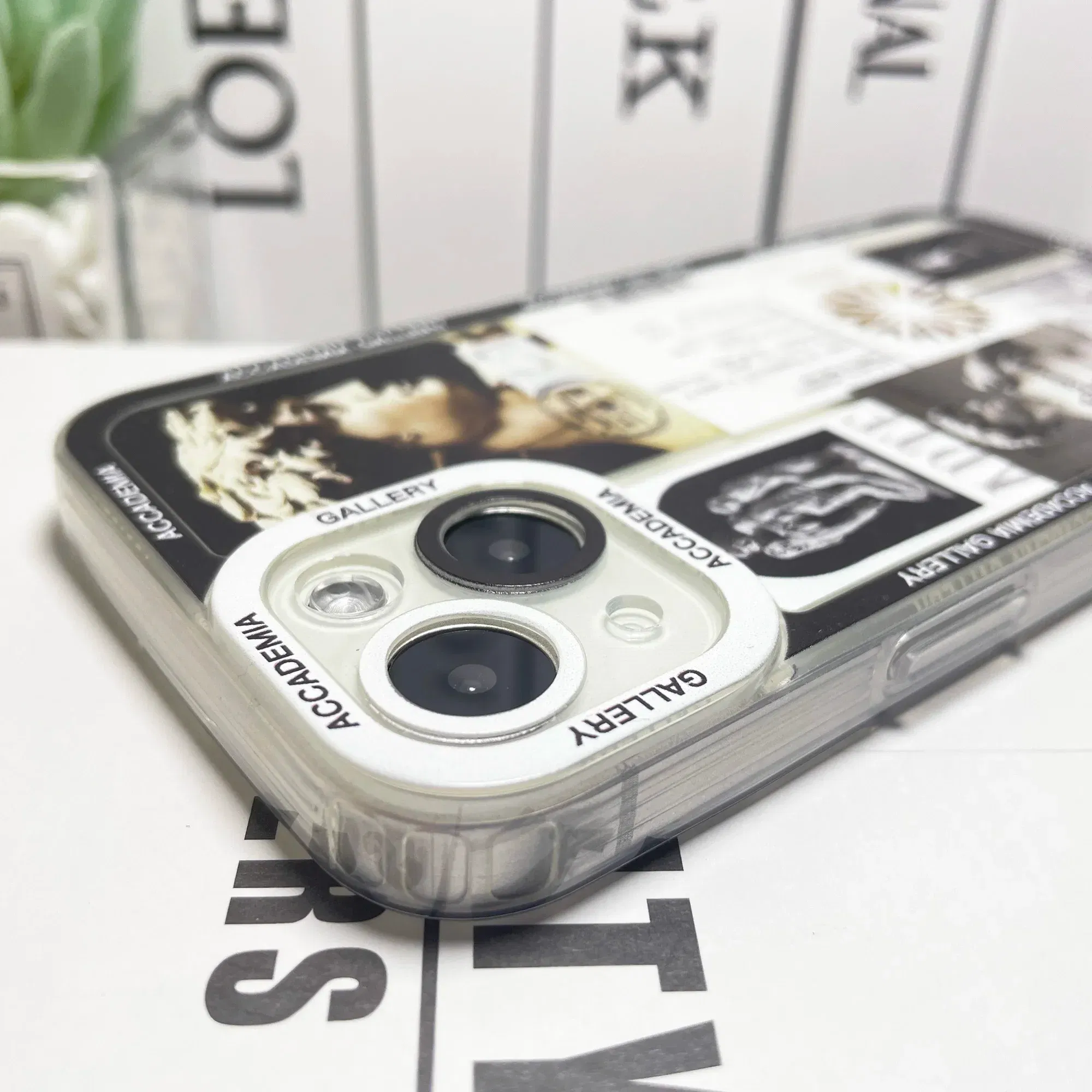 Color: Beige, Material: PC - Van Gogh David Museum Tickets Stickers Collage Art Phone Case For iPhone 14 13 12 11 Pro Max Mini XS X XR SE 7 8 Plus Soft Cover