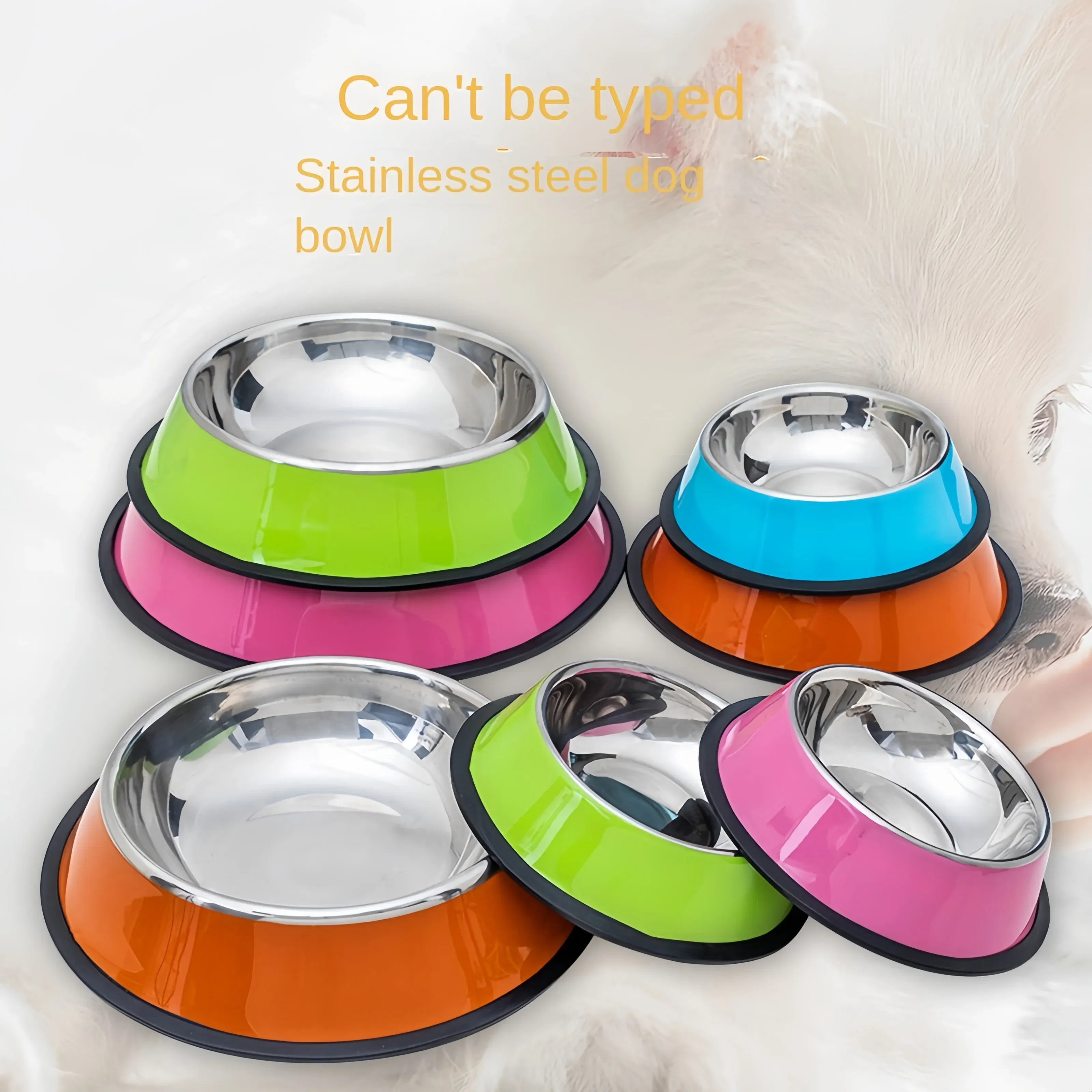 Color: Blue, Size: M - Pet Dog Cat colours Stainless Steel Bowl Pet Feeding Bowl Cat and Dog Drinking Bowl Metal Feeder Bowl Durable Easy To Clean bowl