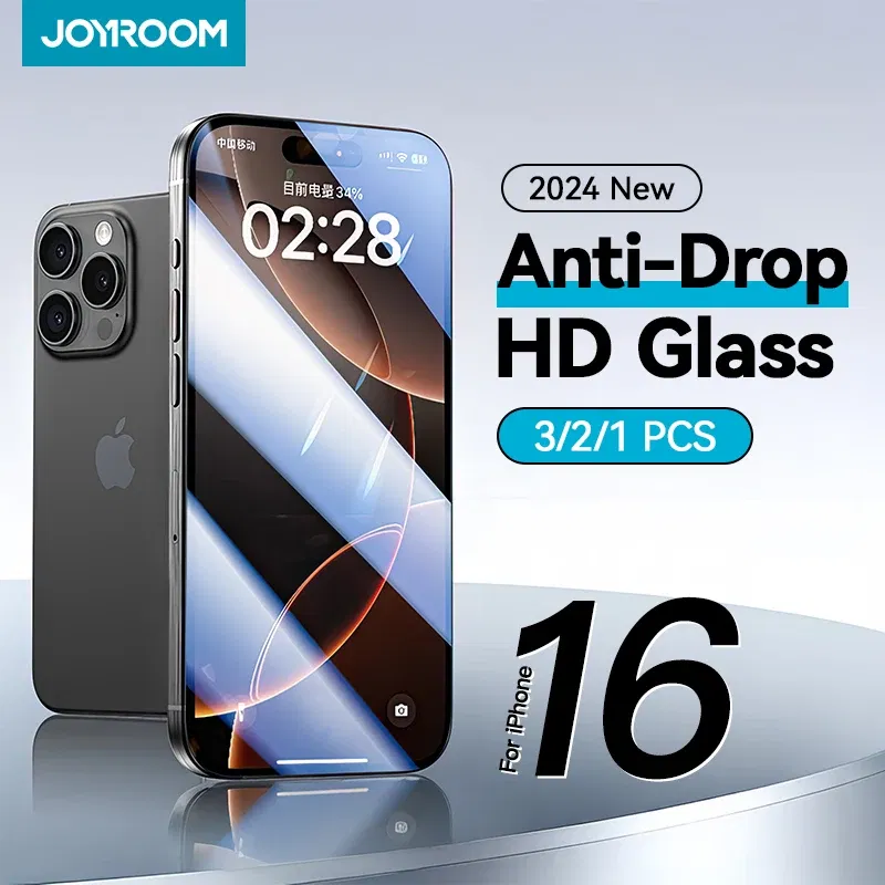 Bundle: Screen Protectors & Back Screen Protectors, Material: High Definition - Joyroom 3/2/1PCS Full Screen HD Glass For iPhone 16 Pro Max HD Tempered Glass Screen Protector For iPhone 15 14 13 Pro Max