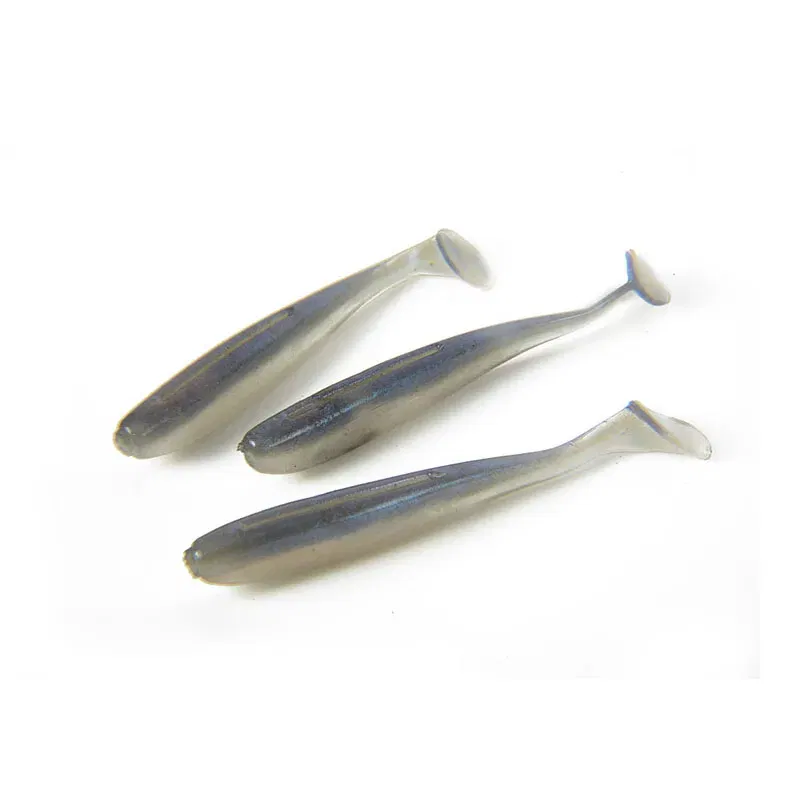 Color: light yellow - 5Pcs/lot 65mm 1.8g Wobblers Fishing Lures Swimbaits Silicone Soft Bait Double Color Carp Artificial Soft Lure