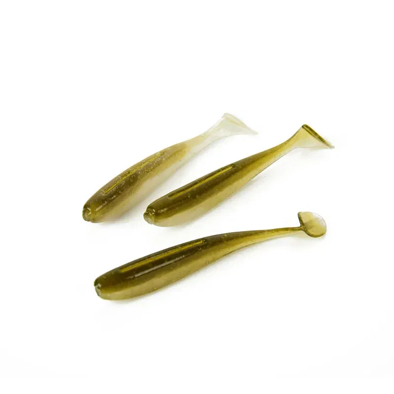 Color: light yellow - 5Pcs/lot 65mm 1.8g Wobblers Fishing Lures Swimbaits Silicone Soft Bait Double Color Carp Artificial Soft Lure