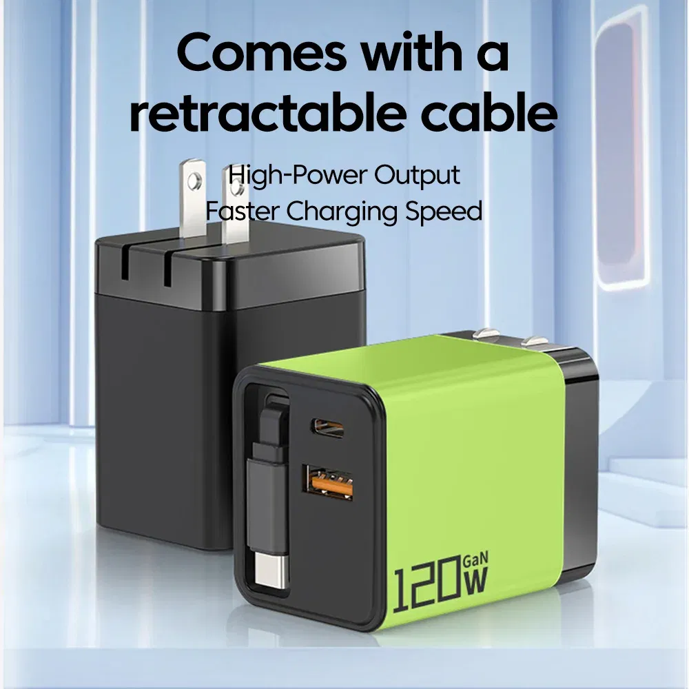 Plug Type: JP - 120W Super Fast Charge Type C USB Phone Charger With Telescopic Retractable USB C Cable For Iphone 16 15 Samsung Laptop