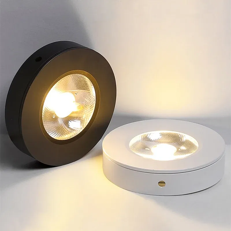 Body Color: Blue, Emitting Color: Warm White - 3 Colors Slim Ceiling Lamp Ceiling Light LED Foldable 360 Recessed Surface Mounted Spotlight for Hallway Gallery Display Living