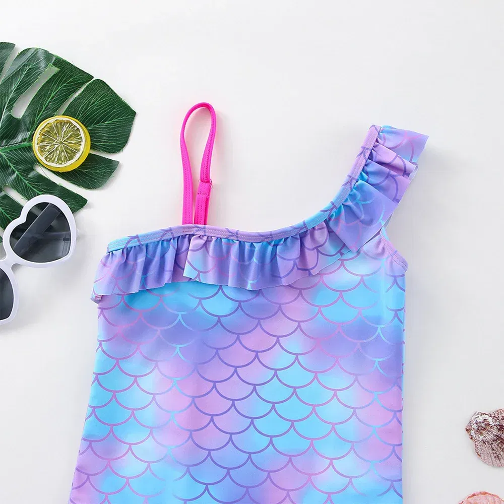 Color: Silver, Kid Size: 3M - Moana Baby Girl Mermaid Fish Scale Print Swimsuit One-Piece Swimwear Toddler Bathing Suit Beach Outfit