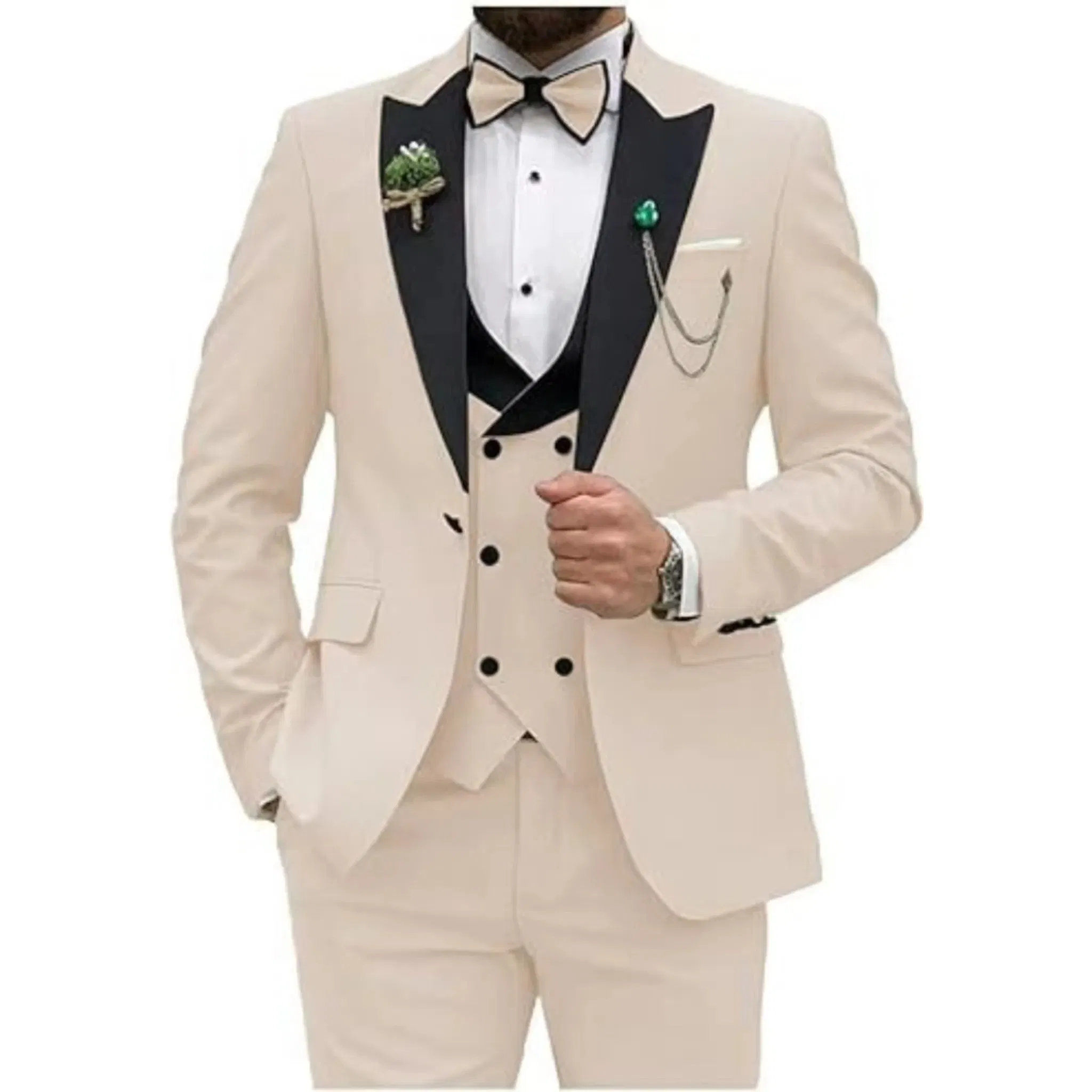 Color: Pink, Size: 6XL - Men Suit Colorful Luxury Blazer Vest And Pant Sets 3 Piece Birthday Dress Business  Prom Evening Party Costumes High Quality