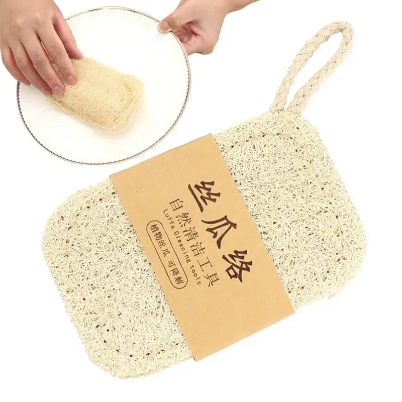 Color: Green, Ships From: United States - Natural Luffa Dish Washing Cloth Sponge Loofah Scrub Pad Dish Pot Easy To Clean Scrubber Sponge Kitchen Clean Brushes Pad