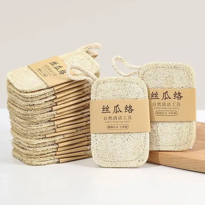 Color: Green, Ships From: United States - Natural Luffa Dish Washing Cloth Sponge Loofah Scrub Pad Dish Pot Easy To Clean Scrubber Sponge Kitchen Clean Brushes Pad