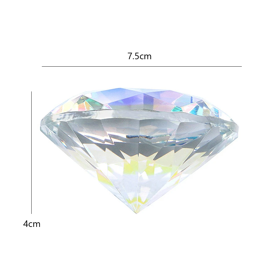 Color: black - Nail Art Display 80mm Transparent Holographic Glass Crystal Diamond Hand Model Shoot Ornament Jewelry Salon Manicure Tool