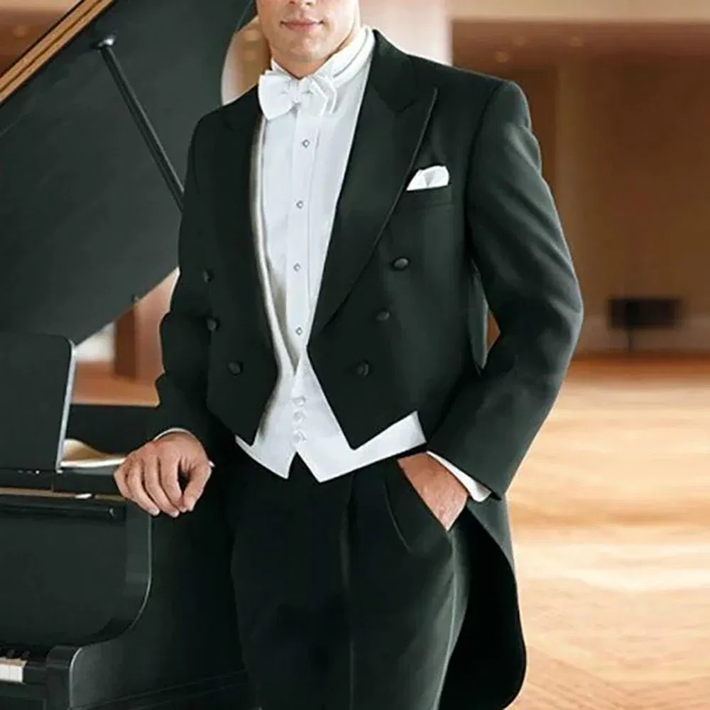 Color: Gold, Size: XL - Italy Style Aristocratic Men Suit Three Pieces(Jacket+Pants+Vest) Hot-selling High-quality Double Breasted Male Clothing