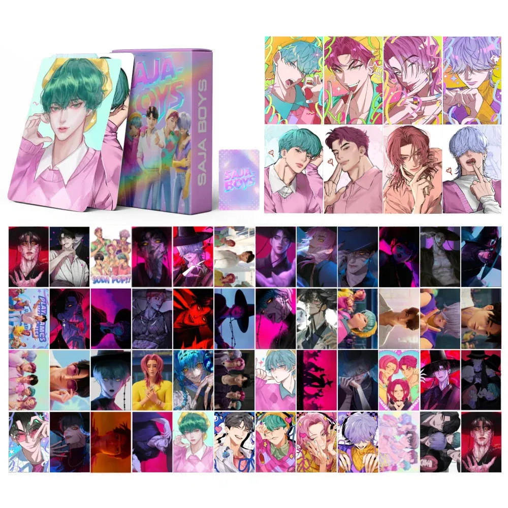 Color: Red - Kpop Demon Hunters Cards Anime Cartoon Saja Boys Toys Kids Party Cosplay Game Card Collection Photos Perimeter Children Gifts