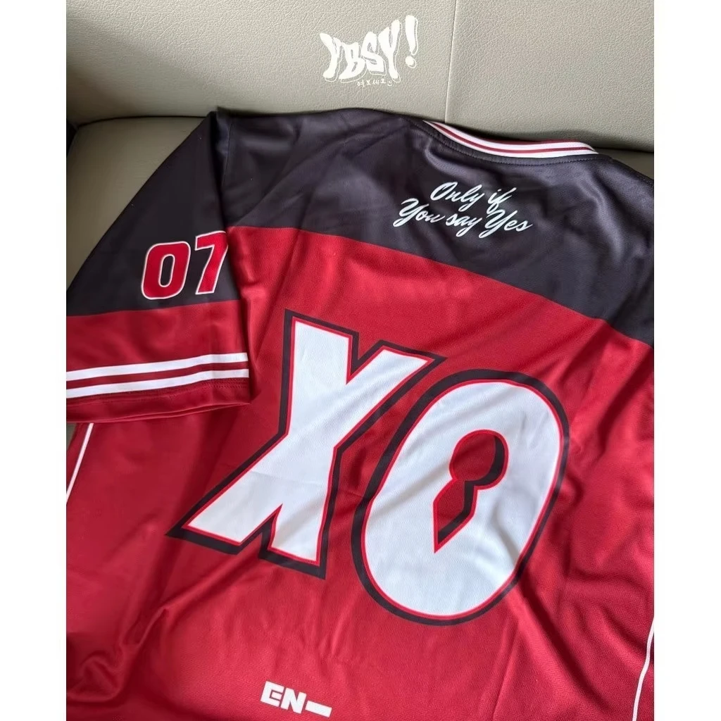 Color: Beige, Size: M - 2025 Summer New EN Special Jersey X.O Women's V-neck Loose Breathable T-shirt Street Fashion Casual Retro Y2K Hip Hop Shirt