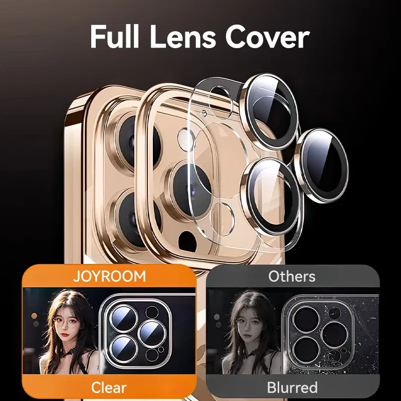 Color: black, Material: Plastic - Joyroom Case For iPhone 16 15 14 13 Pro Max Transparent Cover For iPhone 16 Pro Max Soft TPU Anti-drop Case With Len Protection