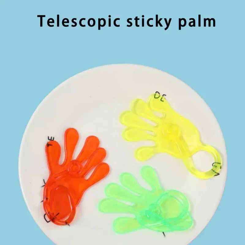 Color: light yellow - 1pc Squishy Toy Slap Hands Palm Toy Elastic Sticky Toy For Kid Gift Party Gags Practical Jokes Elastic Creative Tricky Toys