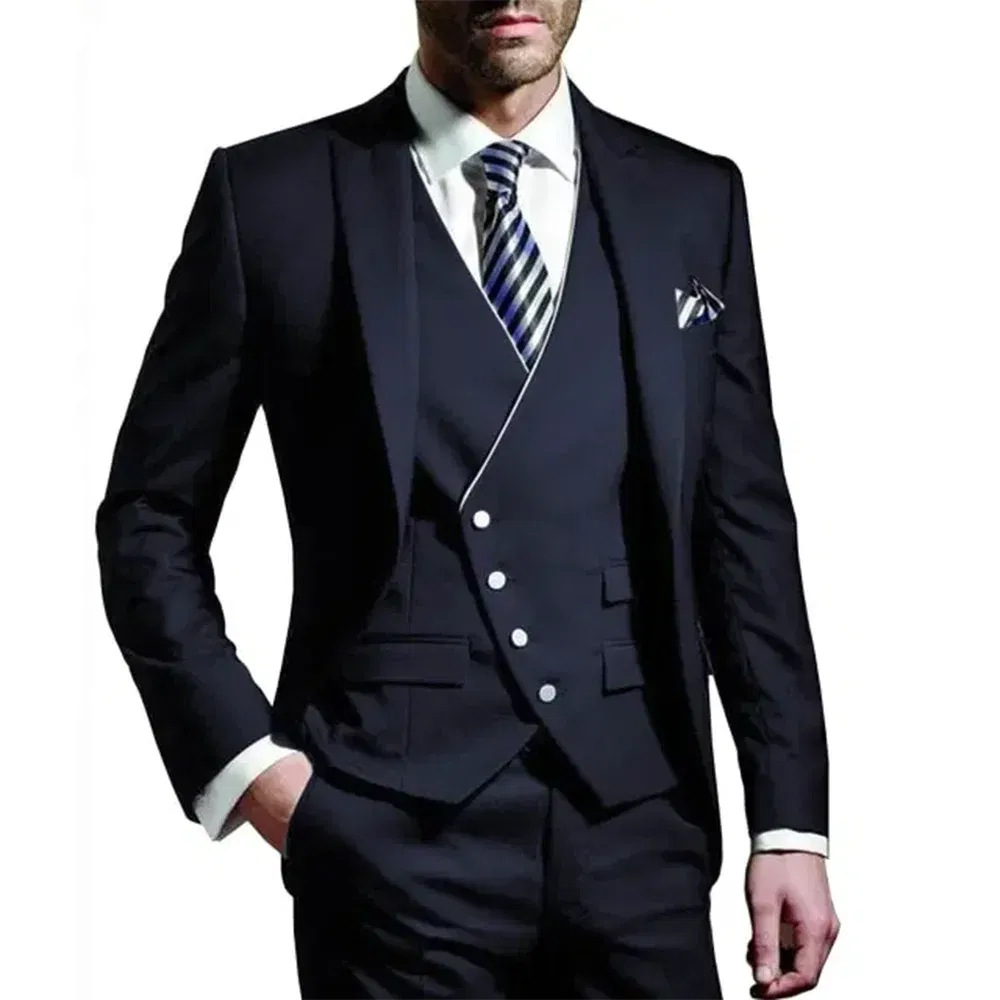 Color: Red, Size: XS?€old?‰, Ships From: CHINA - White Men Wedding Suits Groom Wear Peak Lapel Wedding Groom Tuxedos Business Party Suit 3 Pieces (Jacket+Vest+Pant?‰Costume Homme