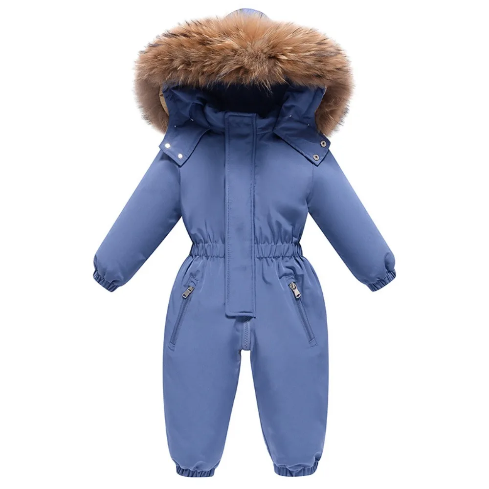 Color: Pink, Kid Size: 12M - 2024 New Cute Simple Children's One-piece Down Jacket 1-6 Years Old Outdoor Skiwear Jacket Crawling Suit Boys Girls Onesie