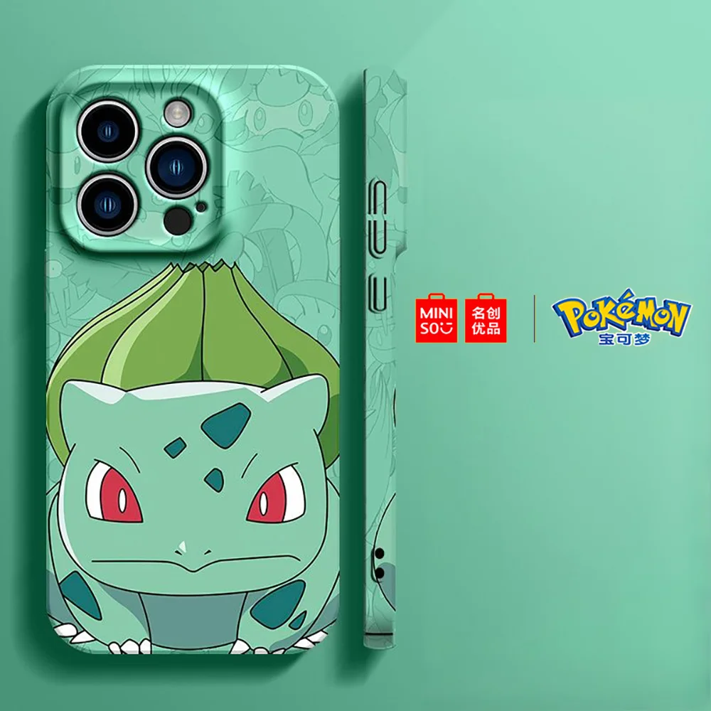 Color: Silver Pink, Material: EVA - Miniso Pokemon Collaboration Pikachu Gengar Phone Case For iPhone 15 14 13 11 12 16 Pro Max Plus X XR Girl Silicone Phone Case