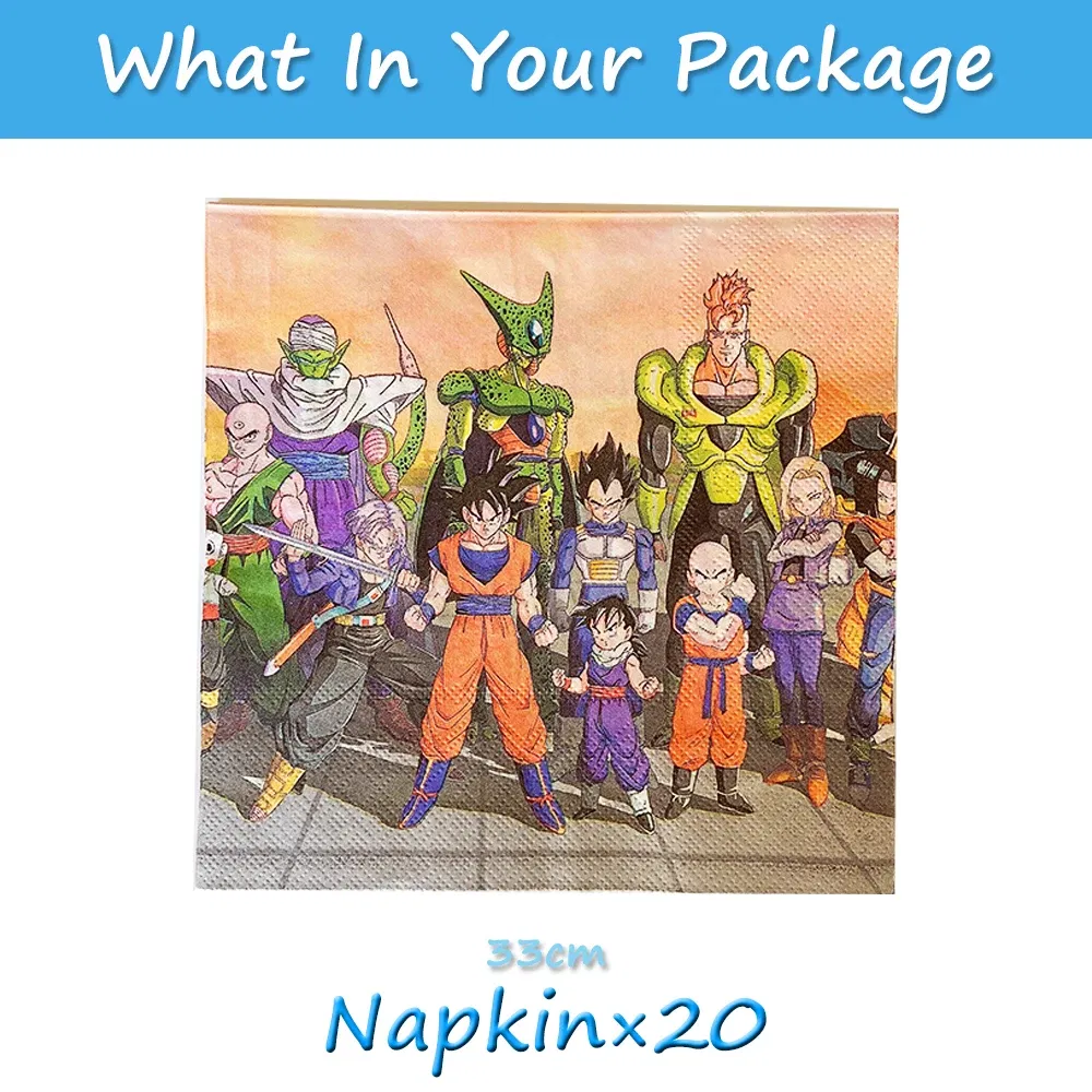 Color: PEACOCK BLUE, Ships From: CHINA - Goku Dragon Ball Z Kids Birthday Party Gift Decoration Boy Tableware Party Supplies Plate Cup Tablecloth Foil Balloon CakeTopper