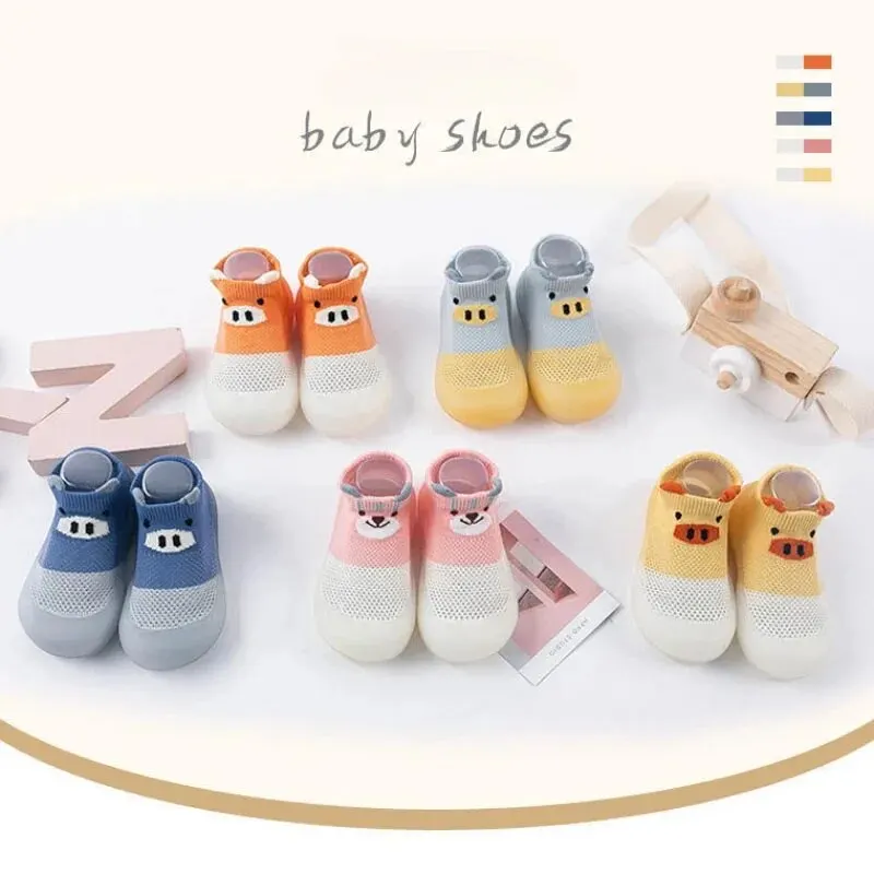 Shoe Size: 3, Color: Brown - Cute Piggy Children's Shoes Men's and Women's Baby Soft Bottom Breathable Footwear Toddler Sandals Cotton Baby Socks Shoes