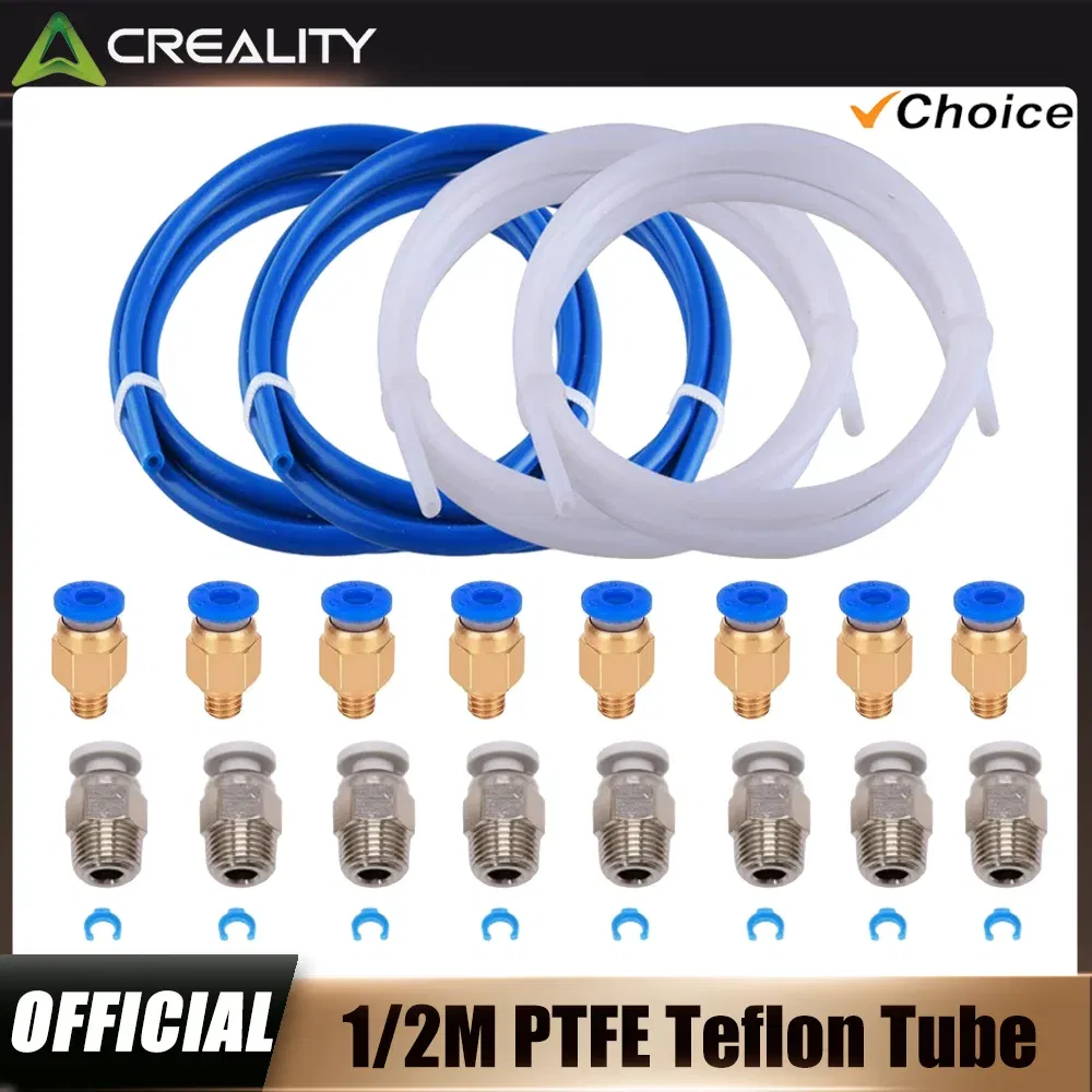 Color: Red - Creality 1M 2M 3D Printer PTFE Tube Bowden Tubing Upgrades with 8x PC4-M6/PC4-M10 3D Printer Bowden Tube  for 1.75mm Filament