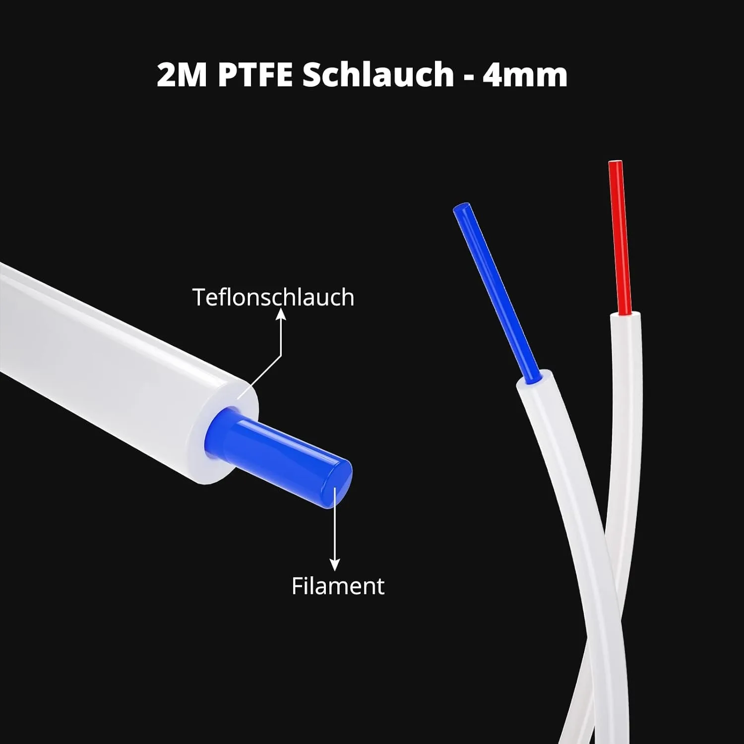 Color: Red - Creality 1M 2M 3D Printer PTFE Tube Bowden Tubing Upgrades with 8x PC4-M6/PC4-M10 3D Printer Bowden Tube  for 1.75mm Filament