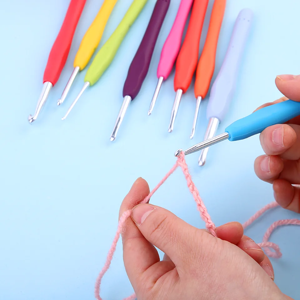 Color: Dark Green - KRABALL Crochet Knitting Hooks Set Needle DIY Handmade Sewing Knit Tool Accessories Set for Sweater DIY Craft Scarf Weaving