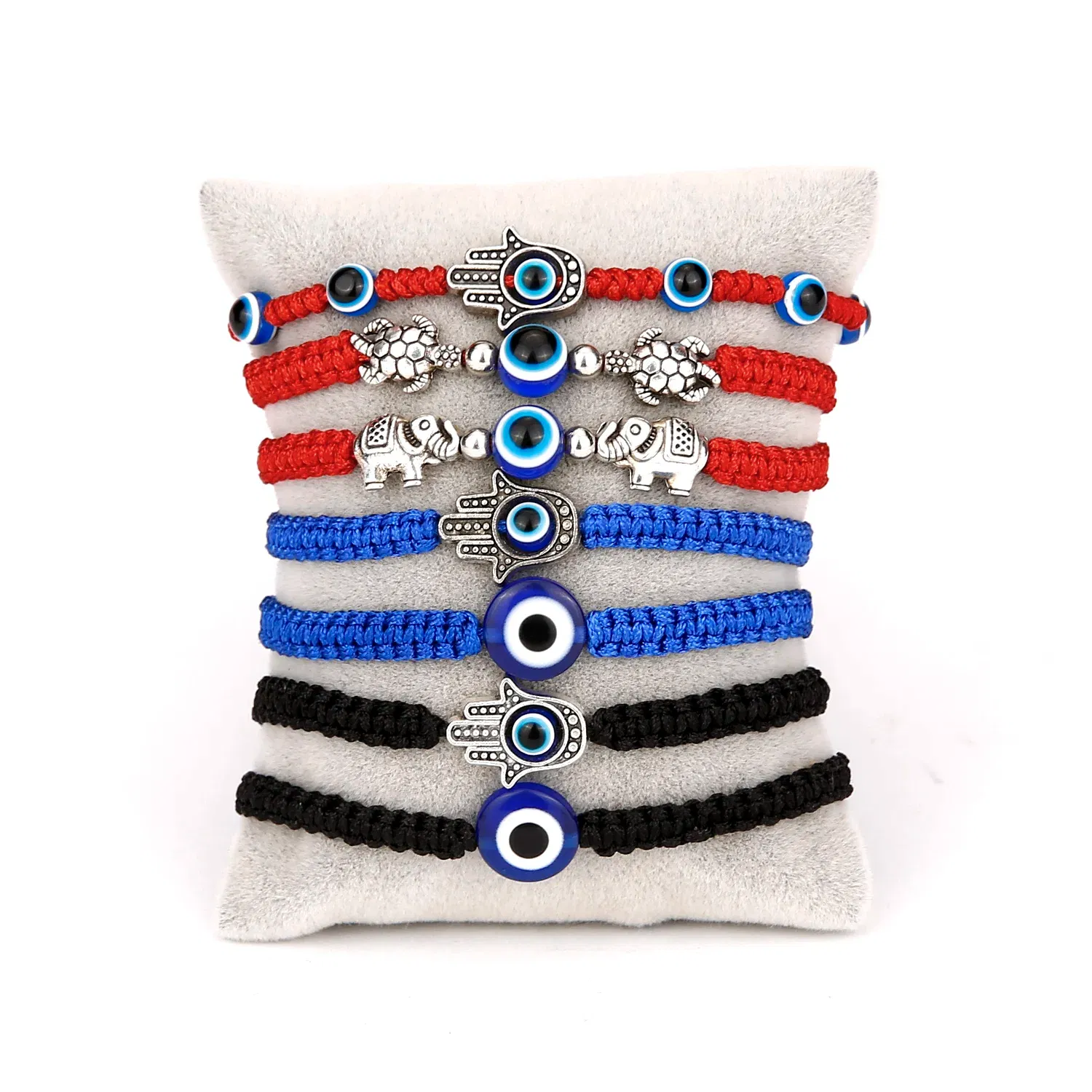 Metal Color: Light Yellow Gold Color - Prayer Turkish Hand Palm Evil Eye Braided Bracelet Blue Black Color Nylon Thread Lucky Couple Bracelet&Bangles Jewelry Men Women