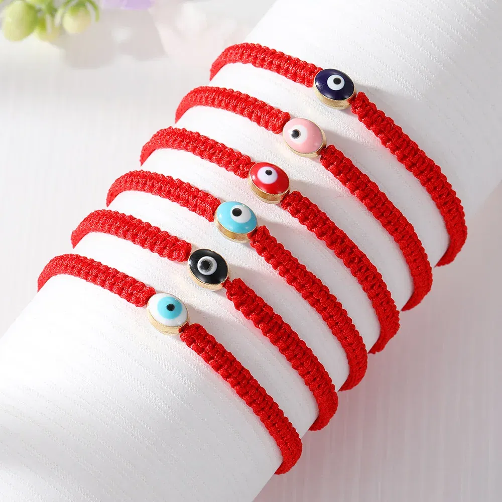 Metal Color: Light Yellow Gold Color - Prayer Turkish Hand Palm Evil Eye Braided Bracelet Blue Black Color Nylon Thread Lucky Couple Bracelet&Bangles Jewelry Men Women