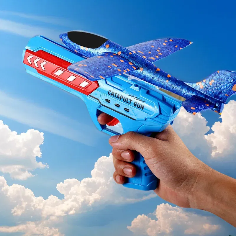 Color: Yellow - Airplane Launcher Toys Outdoor Sports Flying Toys Children's Foam Ejection Aircraft Toys Birthday Gifts for Boys Girls