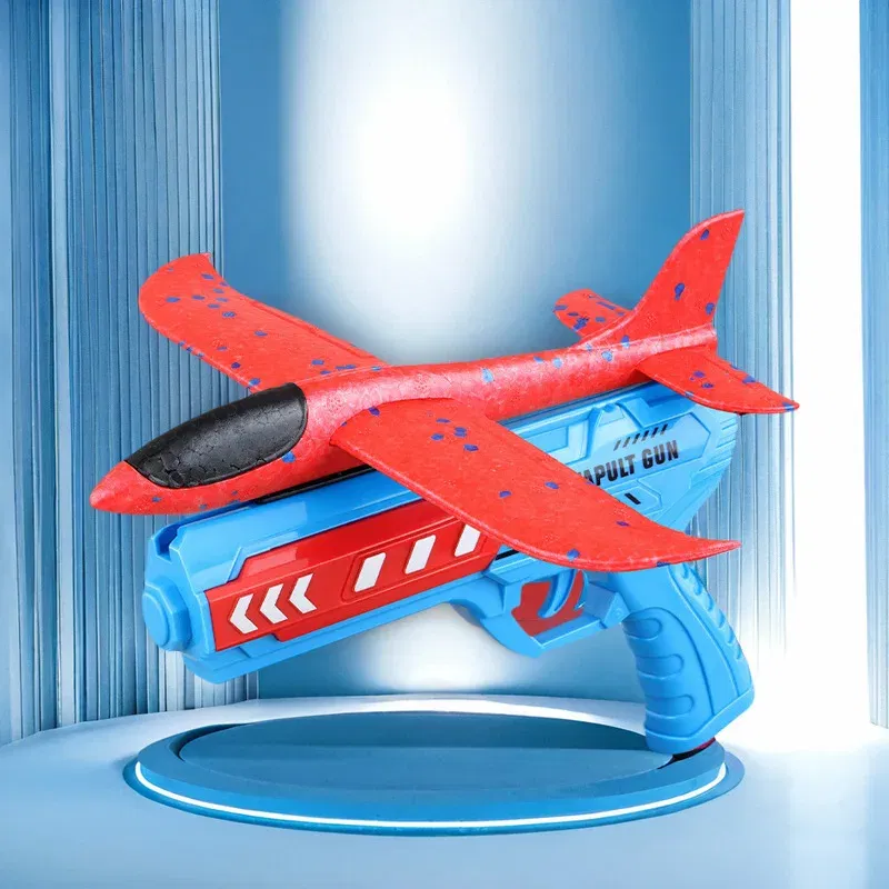 Color: Yellow - Airplane Launcher Toys Outdoor Sports Flying Toys Children's Foam Ejection Aircraft Toys Birthday Gifts for Boys Girls
