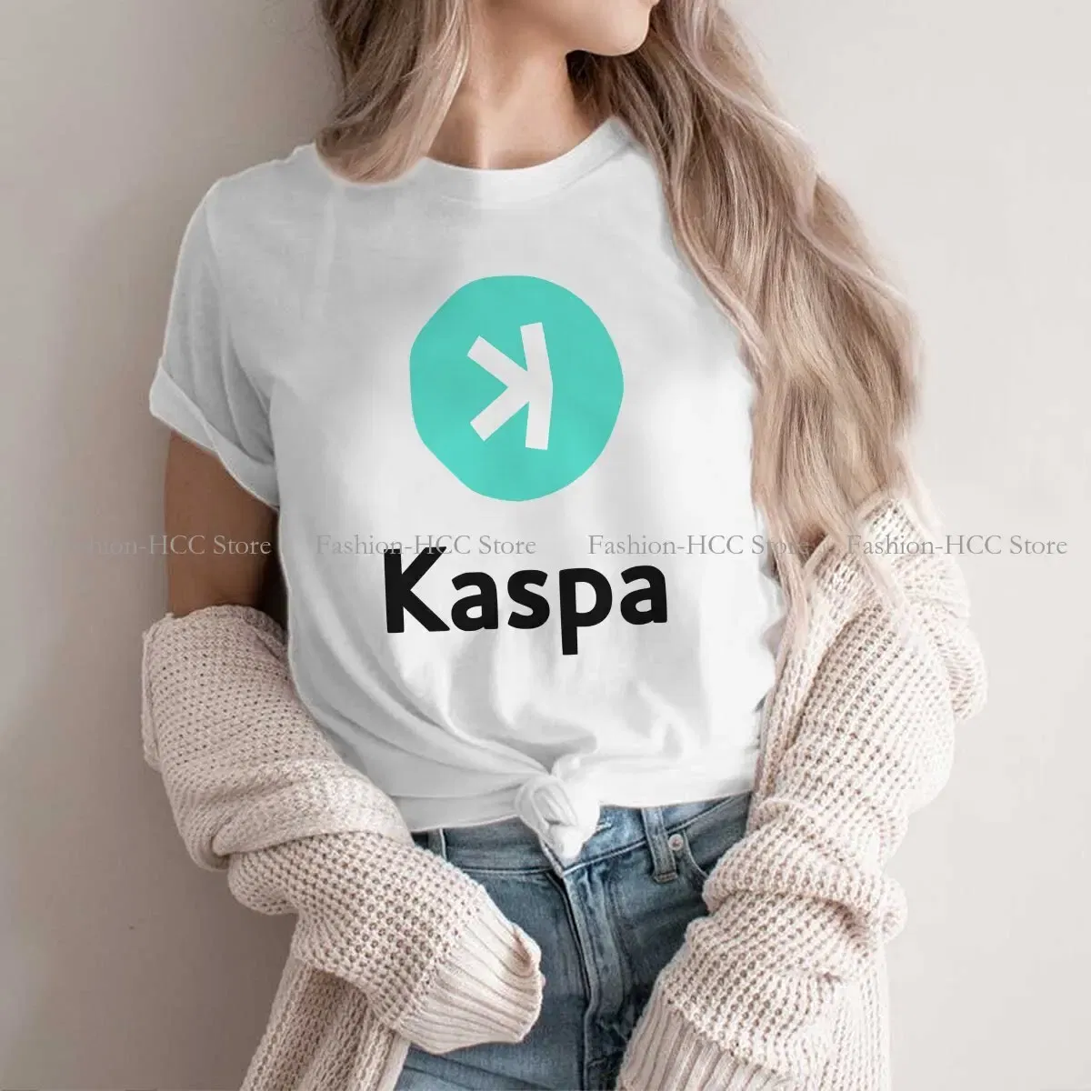 Color: WHITE, Size: S - Kaspa Kas Special Polyester TShirt Bitcoin Top Quality New Design Gift Clothes  T Shirt Stuff