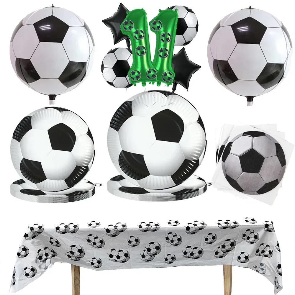 Color: Yellow, Capacity: 480ml - Soccer Party Disposable Tableware Paper Plates Cups Napkins Football Party Supplies Soccer Birthday Party Decoration