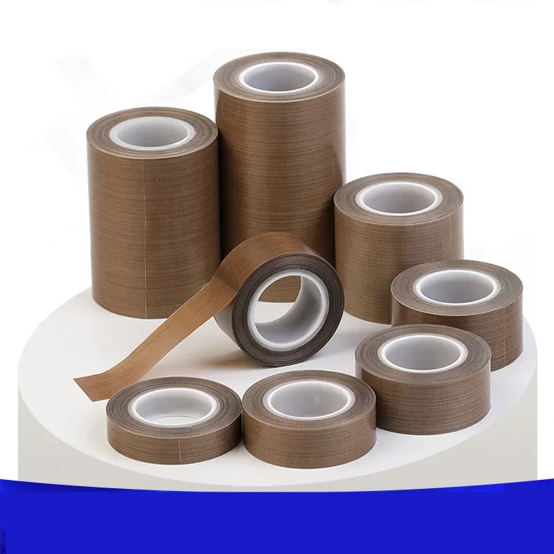 Length: 1m, Thickness: 1mm, Width: 12mm - 0.18mm 300 Degree High Temperature Resistance Adhesive Tape Cloth Heat Insulation Sealing Machine PTFE Tape