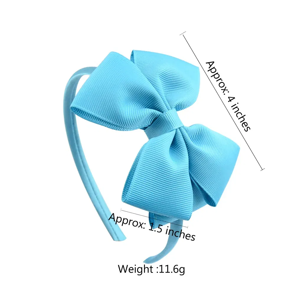 Color: MULTI - 1 Piece Ribbon Handmade Hair Bows Hairbands for Baby Girls 20 Colors Cute Bowknot Solid Headband Headwear Baby Hair Accessories
