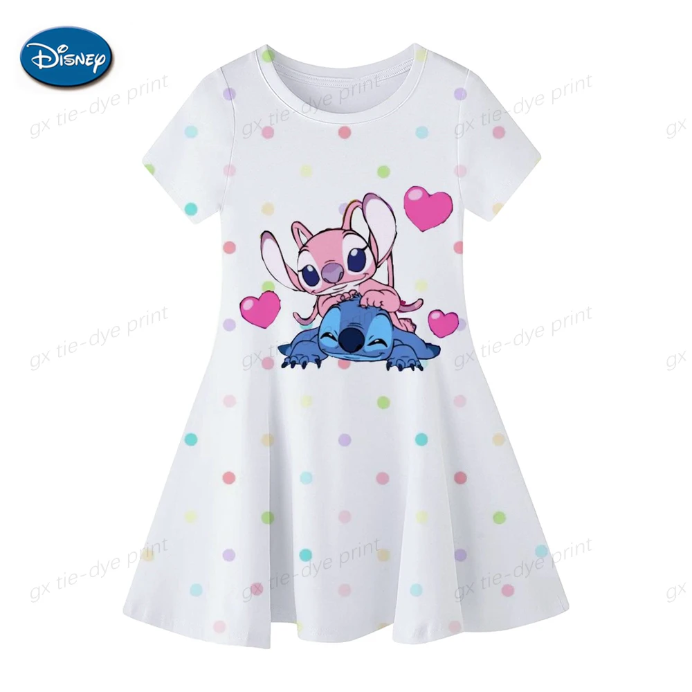 Color: Army Green, Ships From: CHINA, Kid Size: 4 - Fashion Baby Girls Stitch Dress Summer Dress Cartoon Stitch Dress Princess Stitch Dress Children's Girl Clothing 0-14 Years