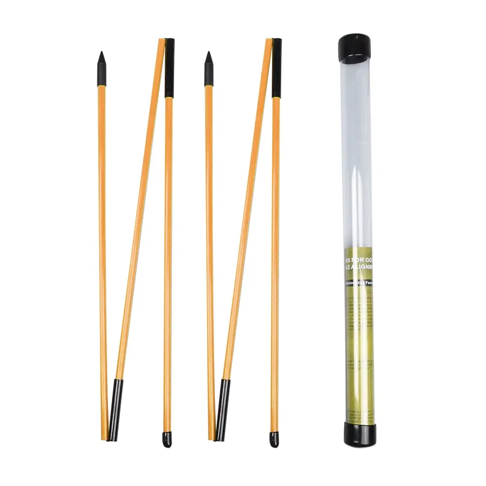 Color: Orange - 6 Colors Golf Alignment Sticks Collapsible Golf Practice Rods Putter Green Trainer Tools Golf Swing Training Tool