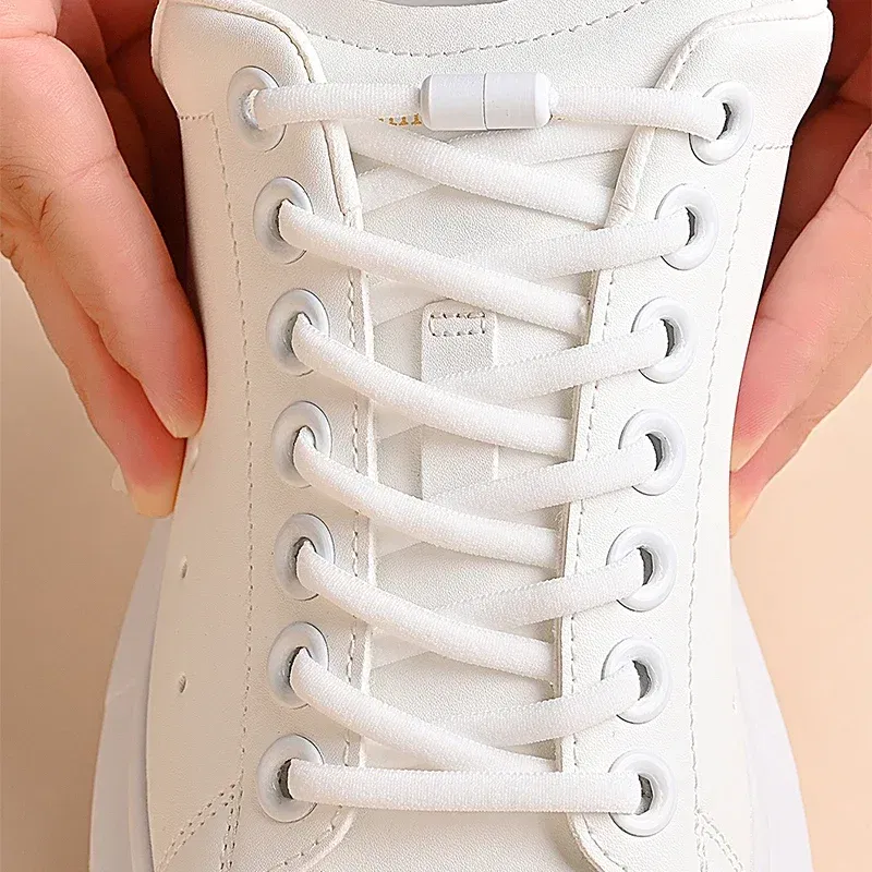 Color: Navy Blue, Length: 100cm - Elastic No Tie Shoelaces Semicircle Shoe Laces for Kids and Adult Sneakers Shoelace Quick Lazy Metal Lock Laces Shoes Strings