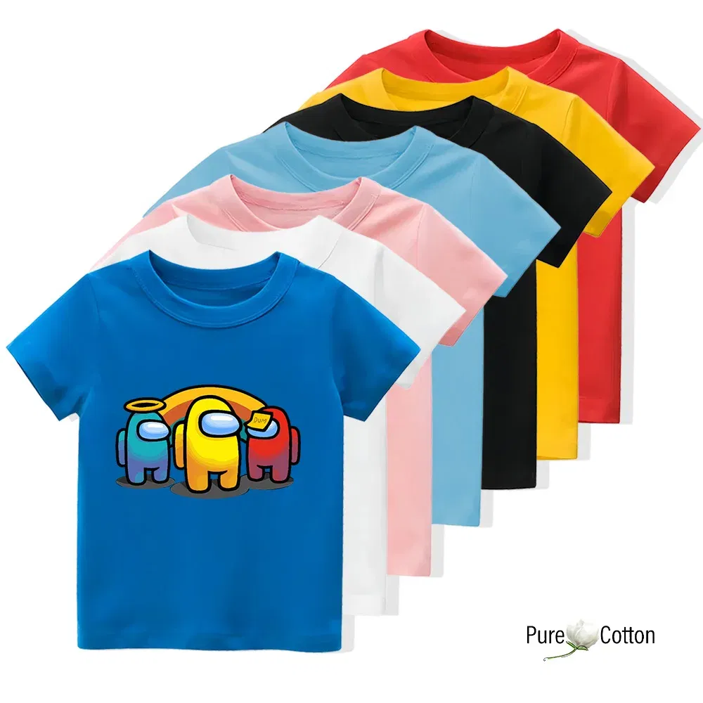 Color: Pink, Kid Size: 4T - Summer trend wear with many anime patterns sunscreen printing close to the skin cool 4-12 years old children delicate line unifo