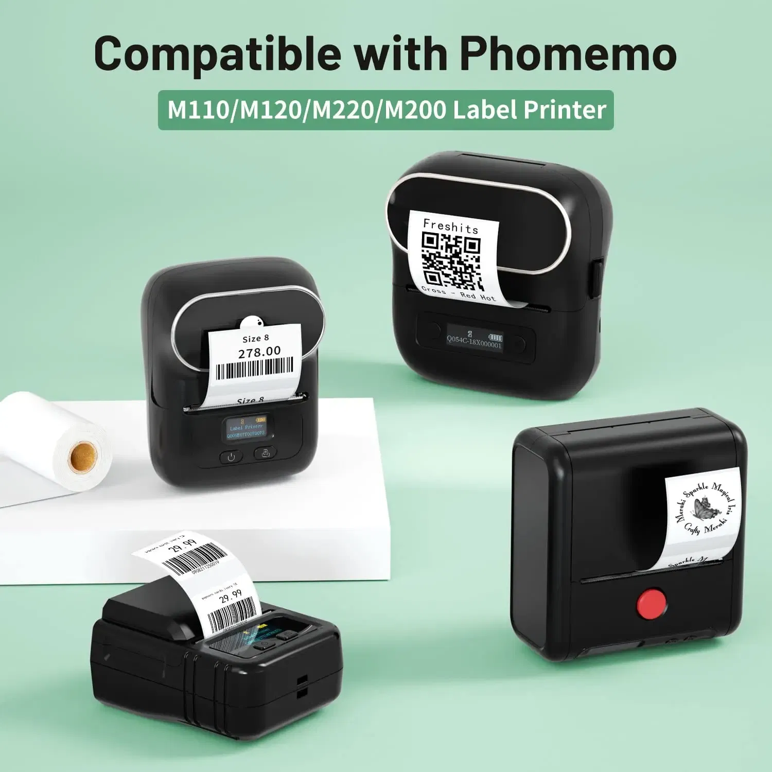 Color: grey - Label Maker Paper Phomemo M110 Label for Small Business Multi-Purpose Thermal Sticker for Phomemo M110 M221 M200 M220 Printer