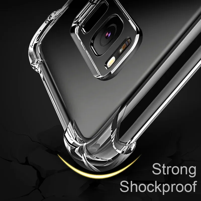 Material: PP - Clear Case For Samsung Galaxy S20 S21 FE S22 S10 S9 S8 Plus S10E Note 8 9 10 20 Plus ShockProof Transparent Soft Cover Case