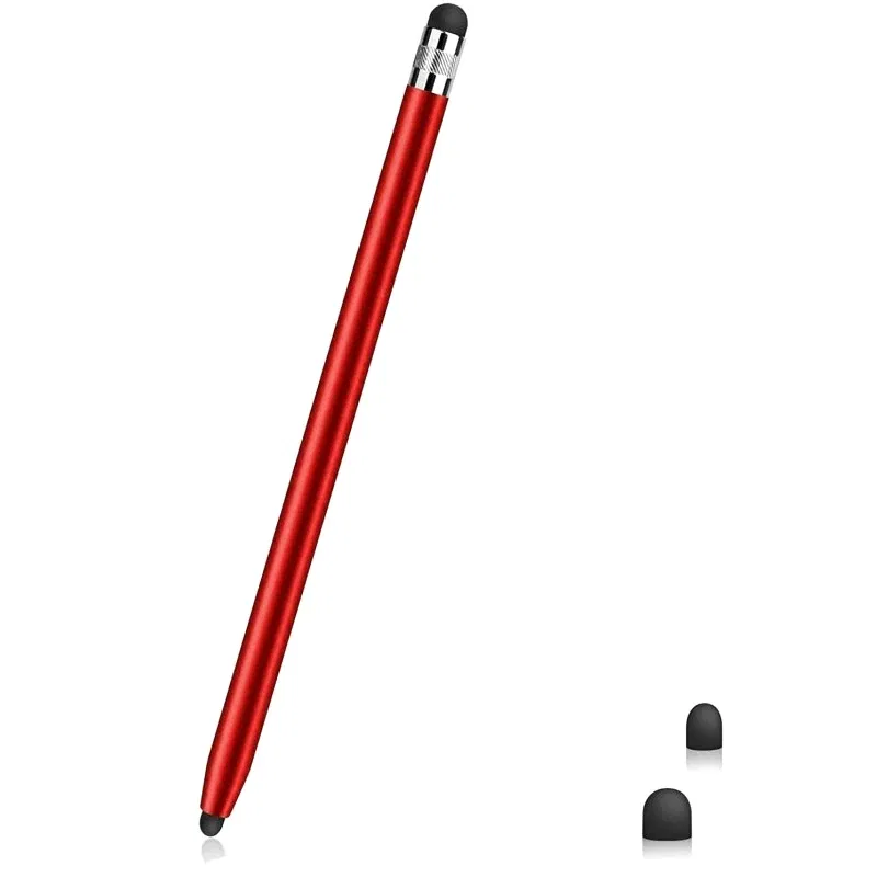 Colors: Yellow - High Quality 1PC Universal Pencil Double Silicon Head Touch Capacitive Screen Stylus Caneta Capacitive Pen For Tablet Smartphone