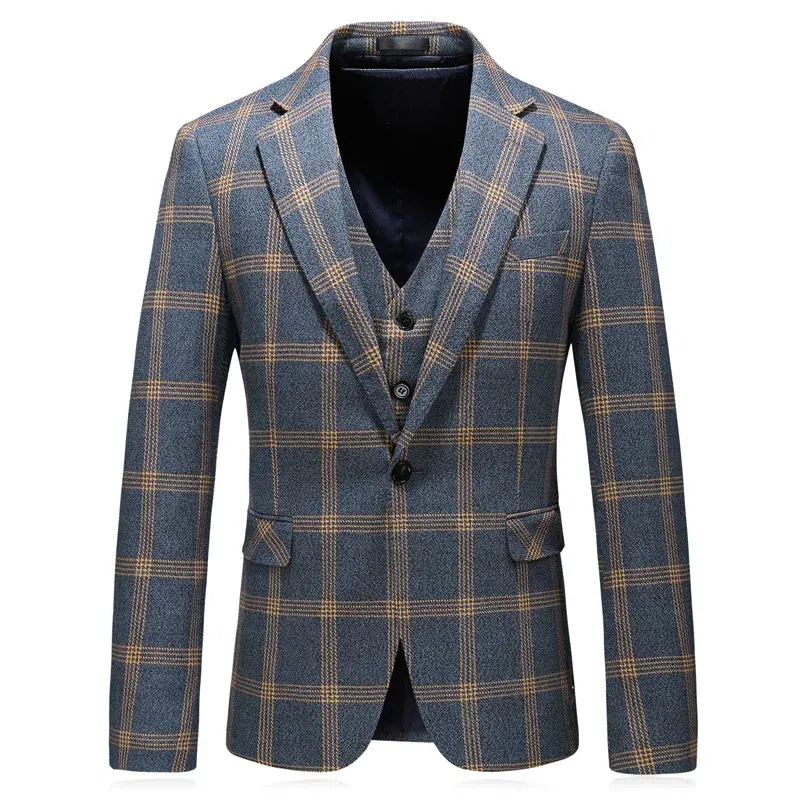 Color: black, Size: L - High-End Three-Piece Men's Wedding Suit with Vest And Trousers Fashion Business Casual Groom's Dress All-In-One