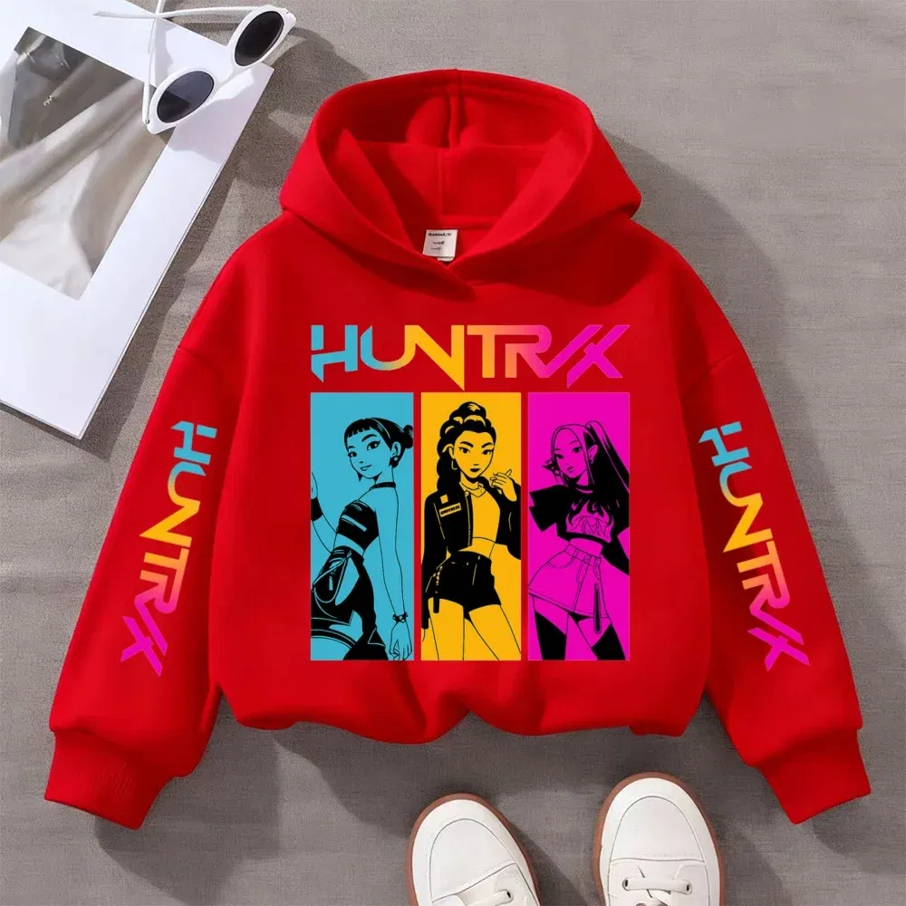 Color: Brown, Kid Size: 140 - KPOP Demon Hunters Children's Sweatshirt Girls' Clothes Girls' Sweatshirt autumn 2024 New Cute Fashion Hoodie