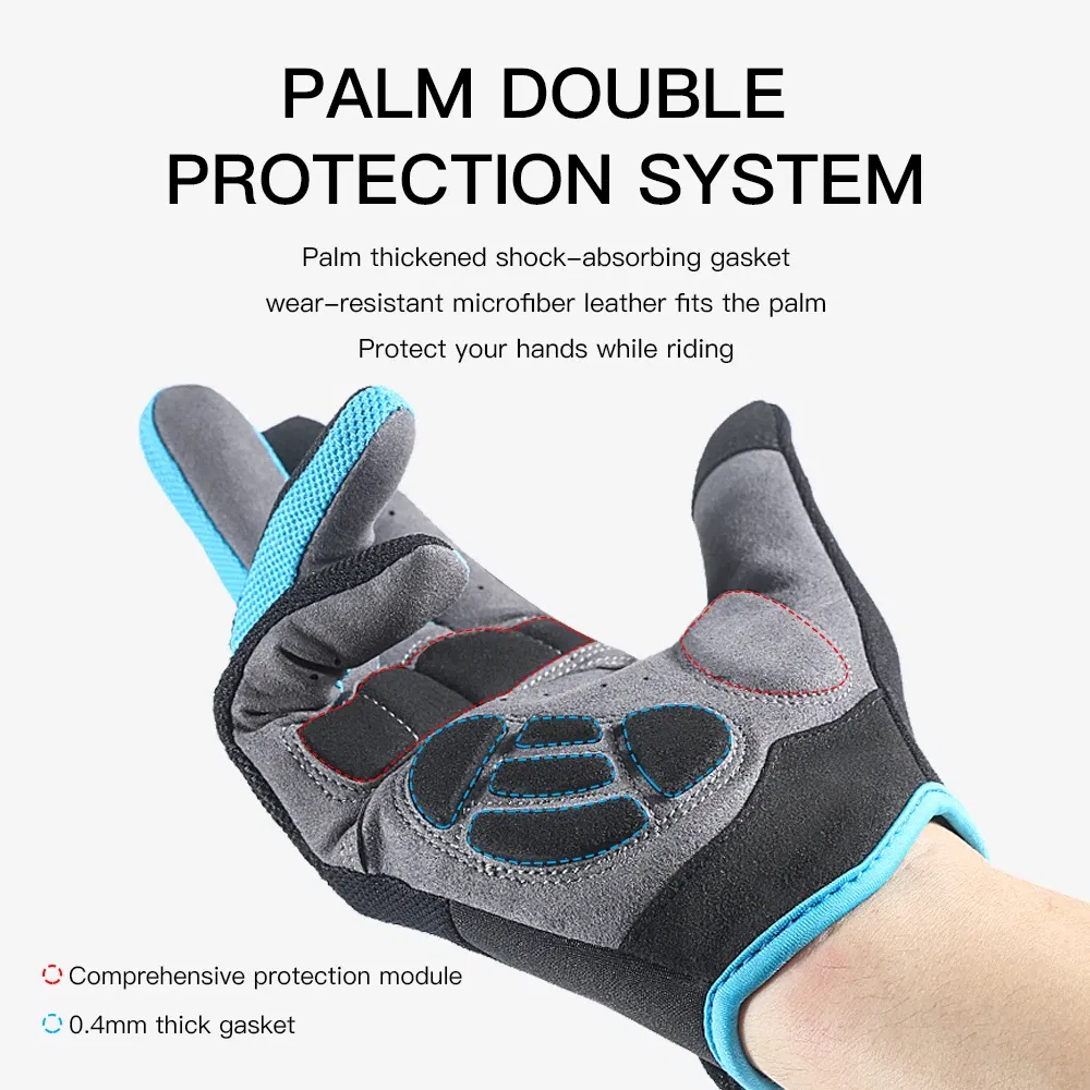 Color: WHITE, Size: S, Ships From: CHINA - Touch Screen Full Fingers Gel Breathable Sports Cycling Gloves MTB Road Bike Riding Racing Women Men Bicycle Gloves