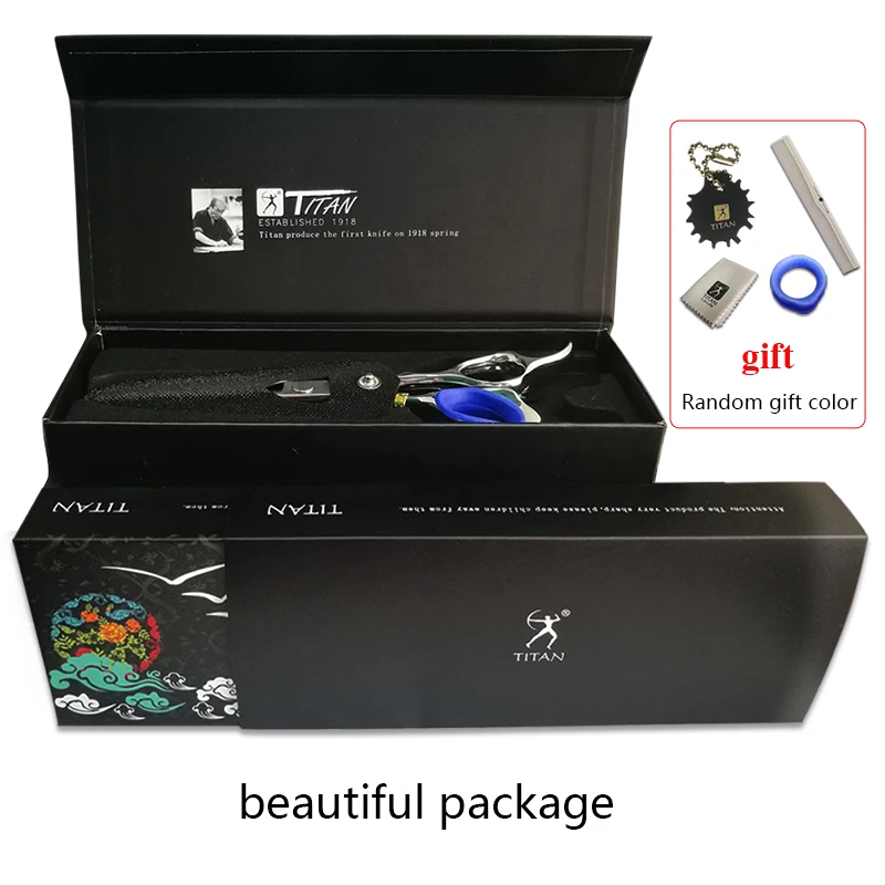 Color: Blue - Titan Hairdressing Scissors 6 Inch Hair Scissors Professional Barber Scissors Cutting Thinning Styling Tool Hairdressing Shear