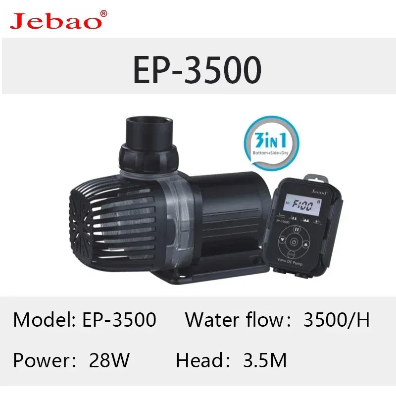 Color: Light Grey, Power: 2W - 2023 Jebao Jecod aquarium EP submersible pump LCD display WIFI fish tank inverter silent top water circulation pump fish pond
