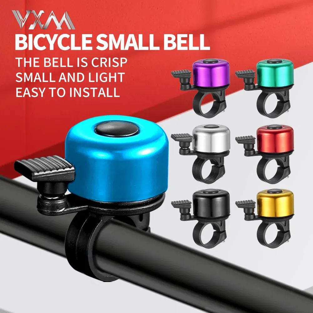 Color: Blue - VXM Bicycle Bell MINI Aluminum Alloy Bike Ring Bell Safety Warning Alarm Loud Sound Handlebar Bell MTB Horn Cycling Accessories